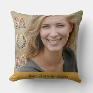 Coussin Elégant Floral Fête des Mères Mustard Yellow Photo