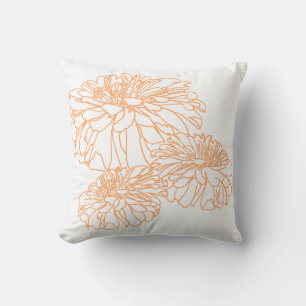 Coussin Elégant floral orange peachy minimaliste
