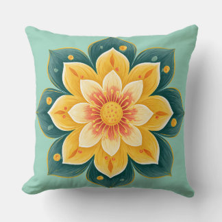 Coussin Elegant Floral Print Decorative Pillow