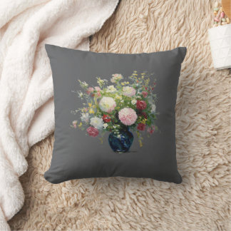 Coussin Elegant Floral Vase Throw Pillow Vintage Botanical