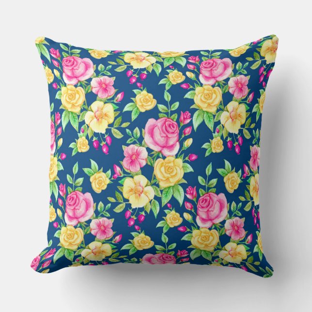 Coussin Élégant Fuchsia rose rose rose rose rose rose rose (Recto)