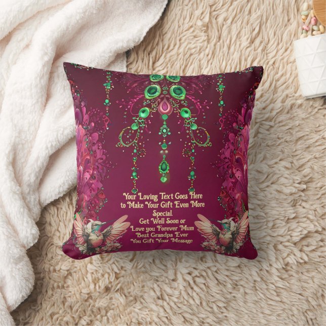 Coussin Élégant Gem Floral Backing Colibri (Couverture)