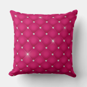 Coussin Élégant Glam brillant Tufted Diamond Crimson