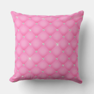 Coussin Élégant Glam brillant Tufted Diamond rose