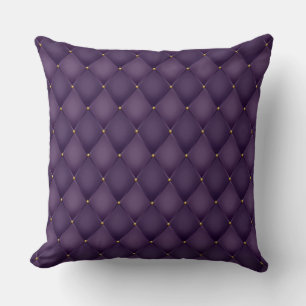 Coussin Élégant Glam Tufted Golden Diamond violet