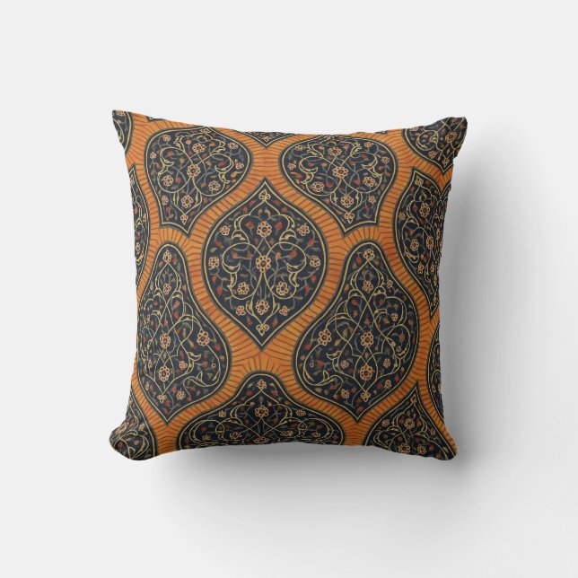 Coussin Elegant Gold & Black Throw Pillow – Traditional Or (Recto)