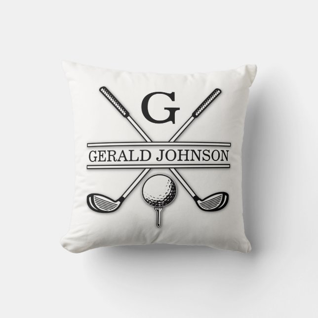 Coussin Elégant Golf Monogramme Design Jeu d'oreiller (Recto)