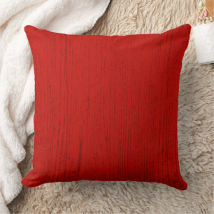 Coussin Élégant grain de bois rouge