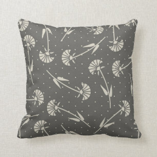 Coussin Élégant gris et floral pastel