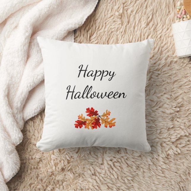 Coussin Elégant Halloween Foliage Automne Rouge Orange Feu (Couverture)