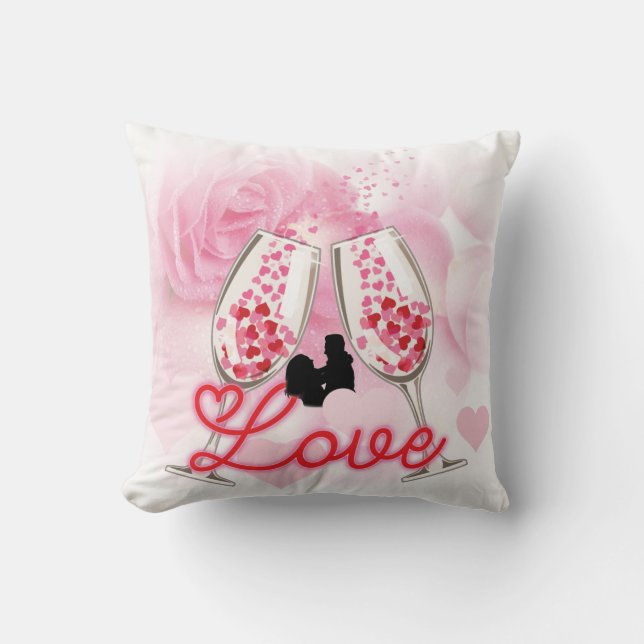 Coussin Élégant Heureuse Sainte-Valentin de couple (Recto)