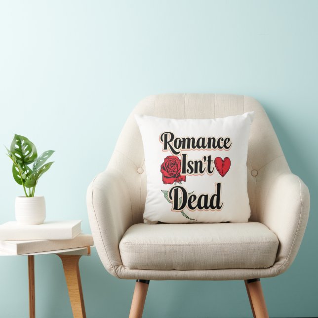 Coussin Elegant Hopeless Romantic Quote (Chaise)