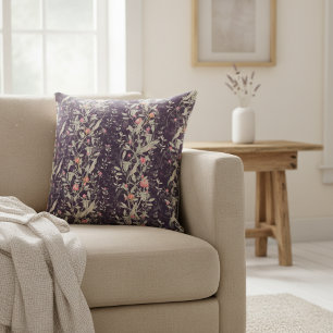 Coussin Elégant Jardin Floral Aquarelle Roses & Tulipes