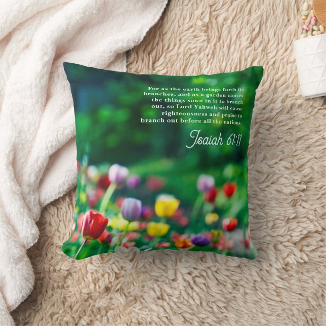 Coussin Elégant Jardin Tulip Écriture Verse double face (Couverture)