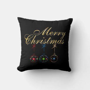 Coussin Élégant Joyeux Noël Snowflake Art