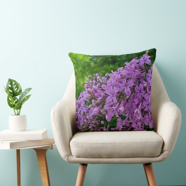 Coussin Élégant lilas violet romantique violet fleuri (Chaise)