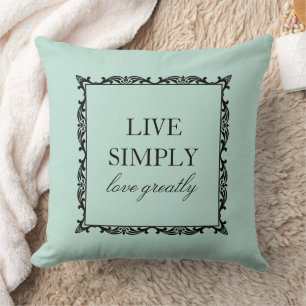 Coussin Élégant Live Citer Simplement Mist Vert