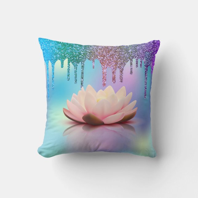 Coussin Elégant Lotus Holographic Parties scintillant Driv (Recto)