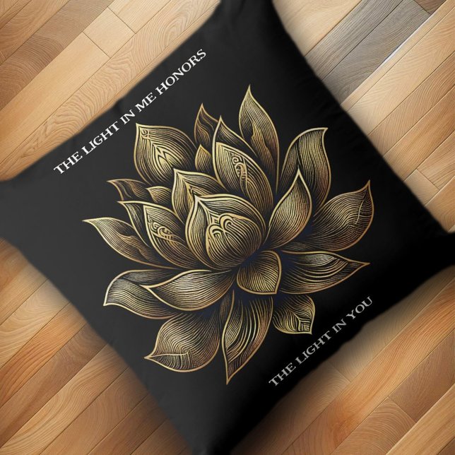 Coussin Elégant Lotus Lotus Fleur La Lumière en moi ... (Golden Lotus Yoga Throw Pillow Cover Photo)