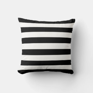 Coussin Elégant Luxe noir et blanc rayures motif
