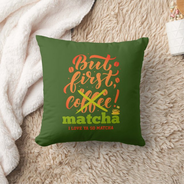 Coussin Élégant MAIS PREMIER MATCHA Fun Latte Drinker (Couverture)