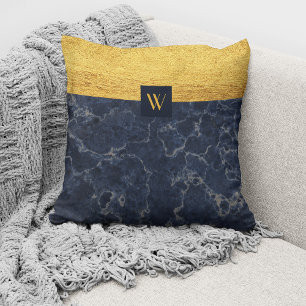 Coussin Élégant marbre bleu Monogram