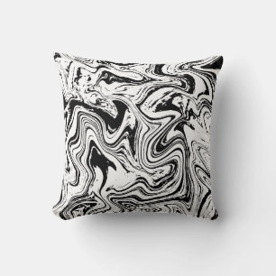 Coussin Elégant marbre noir blanc