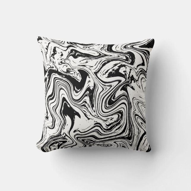 Coussin Elégant marbre noir blanc (Recto)