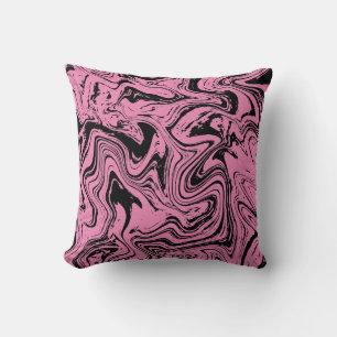 Coussin Elégant marbre rose et noir