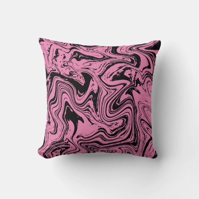 Coussin Elégant marbre rose et noir (Recto)