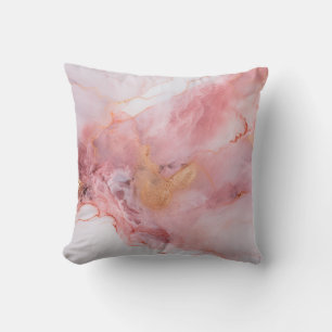 Coussin Élégant marbre rose et or