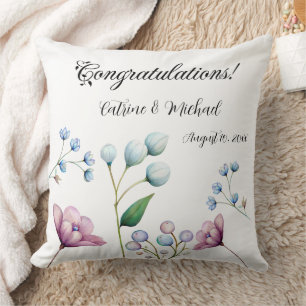 Coussin Élégant Mariage Floral Soft Botanical Romance