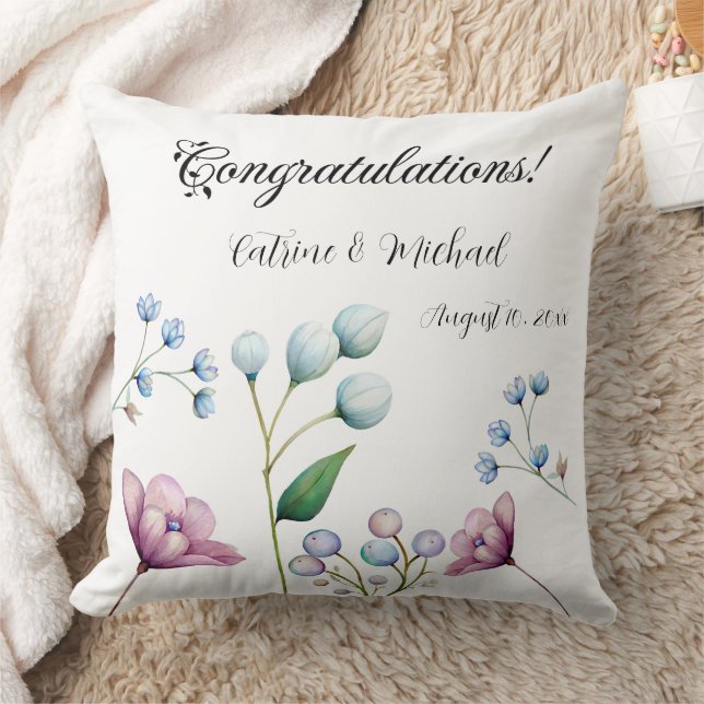 Coussin Élégant Mariage Floral Soft Botanical Romance (Couverture)