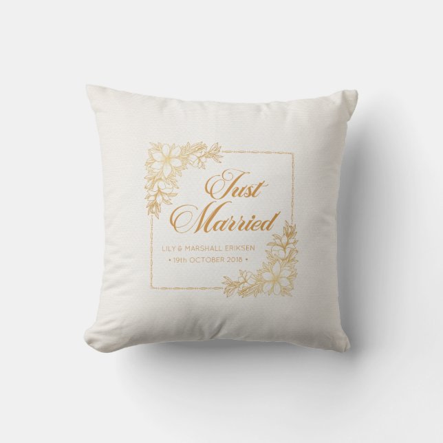 Coussin Élégant Mariage marié| Lancer l'oreiller (Recto)