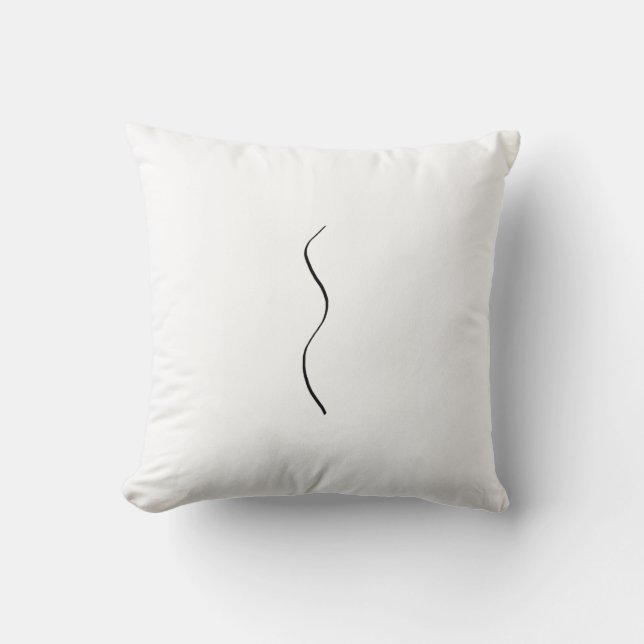 Coussin Élégant minimaliste blanc ligne noire (Recto)