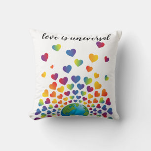 Coussin Élégant minimaliste coloré Rainbow Heart Design