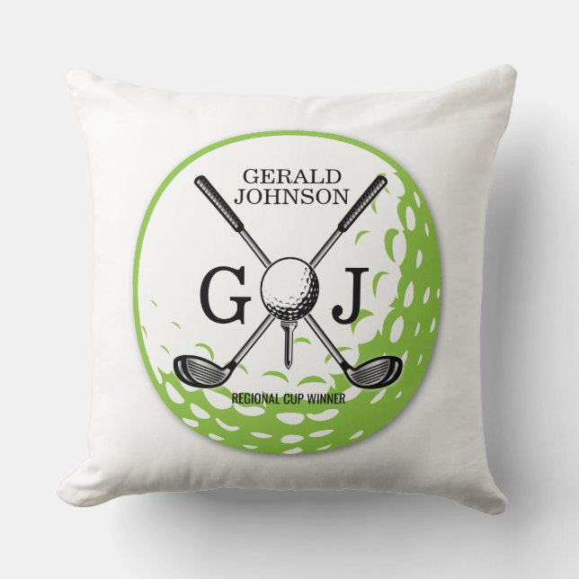 Coussin Élégant minimaliste Golf Monogramme Conception (Recto)