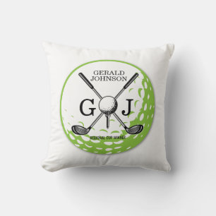 Coussin Élégant minimaliste Golf Monogramme Conception