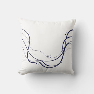 Coussin Élégant minimaliste ligne Wave Art