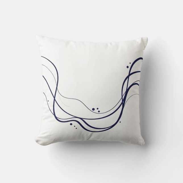 Coussin Élégant minimaliste ligne Wave Art (Recto)