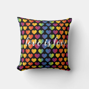 Coussin Élégant minimaliste Rainbow Heart Design