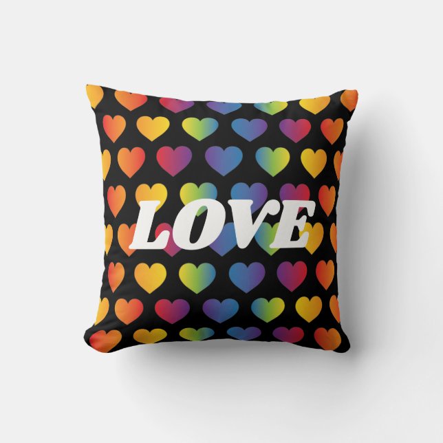 Coussin Élégant minimaliste Rainbow Heart Design (Recto)