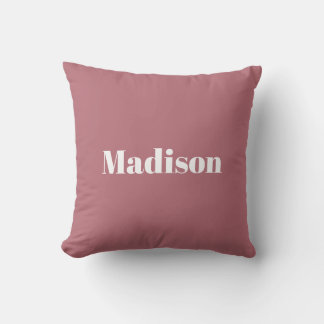 Coussin Élégant minimaliste Rose Gold Nom blanc