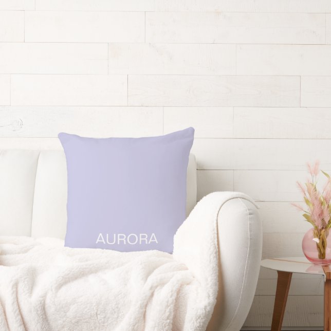 Coussin Élégant Misty Lilac Nom personnalisé - (Canapé)