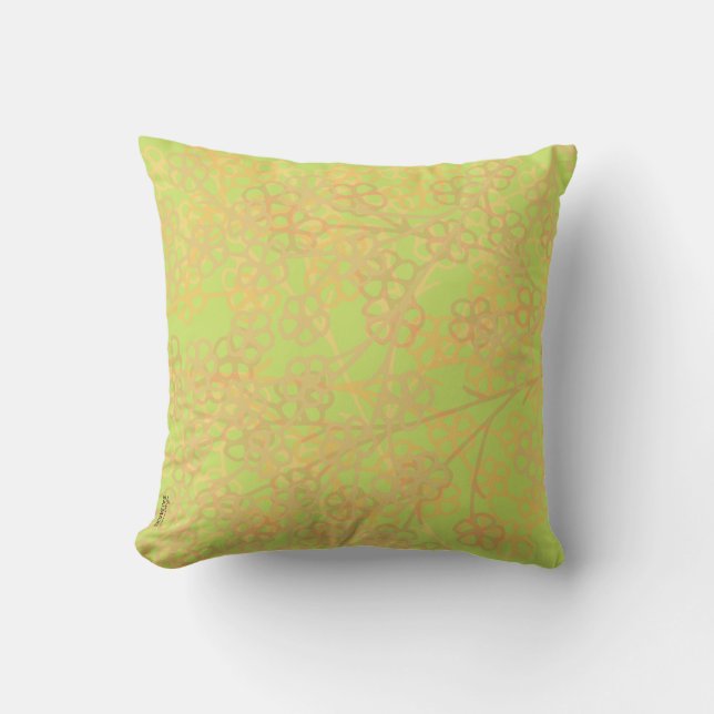 Coussin Élégant modèle Abstrait or vert (Recto)