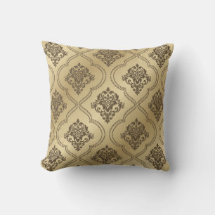 Coussin Elégant modèle de damas décoratif à deux couleurs