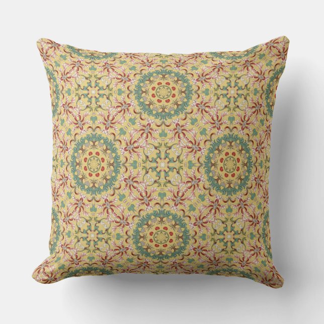 Coussin Élégant modèle floral kaléidoscope (Recto)