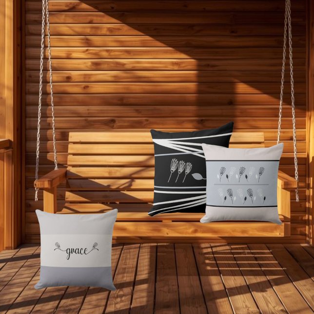 Coussin Élégant modèle géométrique floral Jeu d'oreiller (Créateur téléchargé)