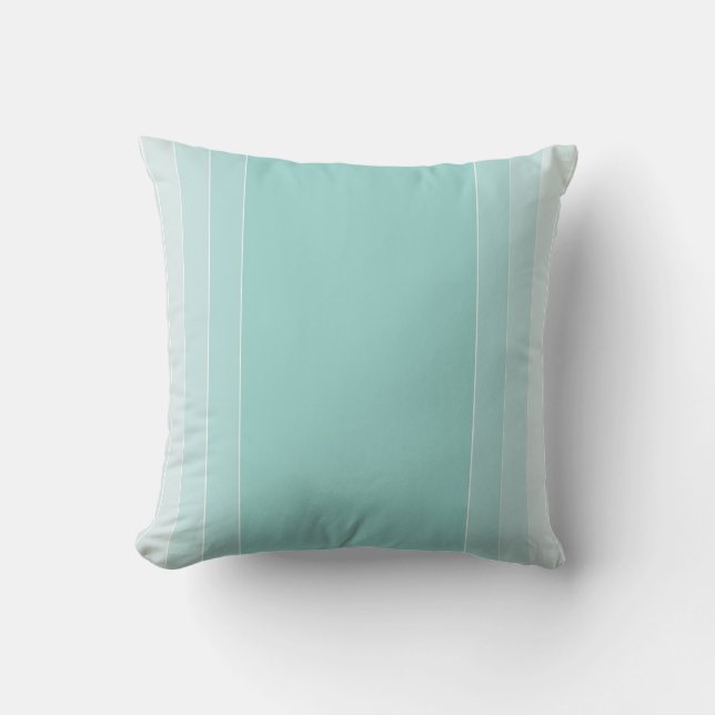 Coussin Elégant Modèle tendance bleu vert blanc rayé (Recto)