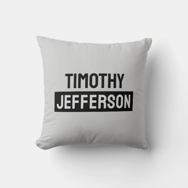 Coussin Elegant Modern Minimalist Own Name (Recto)